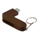 4 GB Bamboo Bullet Keyring USB 2.0 Flash Drive
